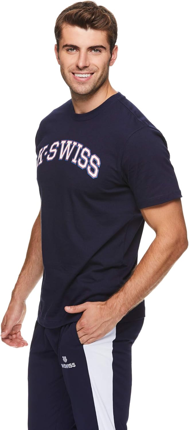 K-Swiss Men's Graphic Workout T Shirt - Short Sleeve Gym & Training Athleisure Tee: Clothing
