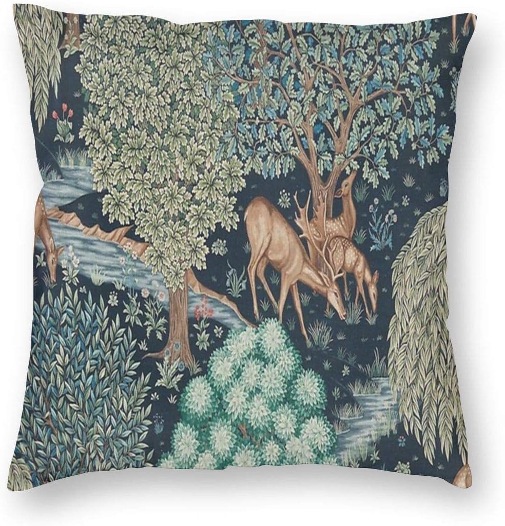 Jghsdui William Morris The Brook Throw Pillow Cover Cushion Case Polyester Material for Gift 12x12