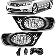 Fog Lights Assembly Replacement for 2009 2010 2011 Honda Civic Sedan, Front Bumper Driving Fog Lamps with Wire Harness