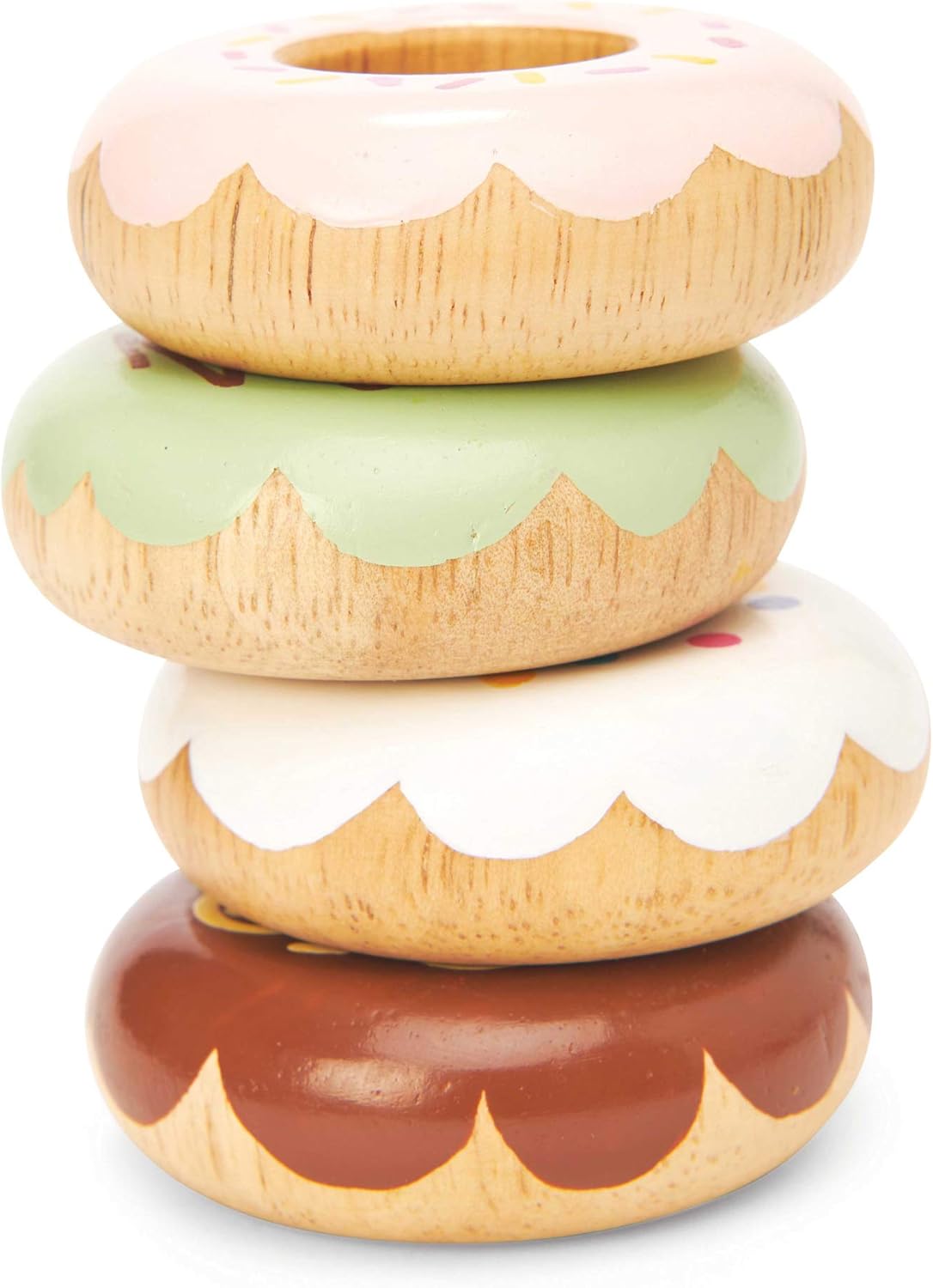 Le Toy Van Wooden Pretend Play Doughnuts Set Role Play Tea Party Toy, Multicoloured - Image 3