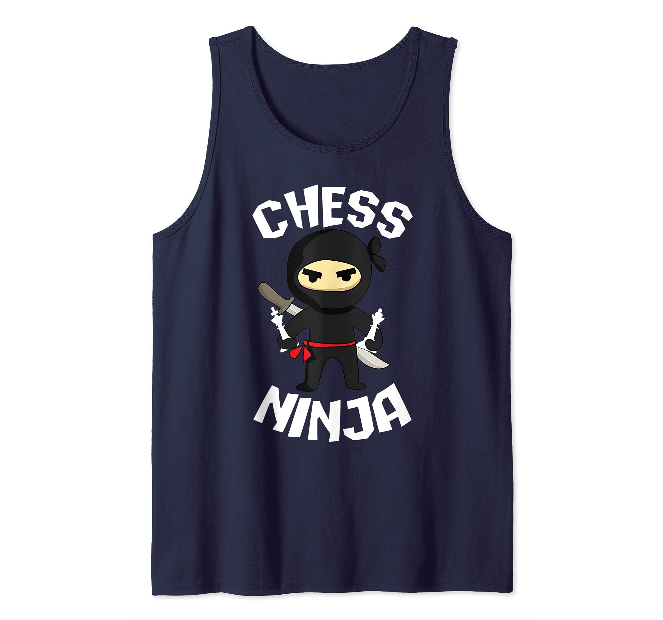 Chess Ninja Funny For Kids and Adults Black Ninja Tank Top