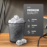 KEPLIN Round Trash Can Bin 1 Pack Charcoal Black Non-slip Mesh Bin view 3