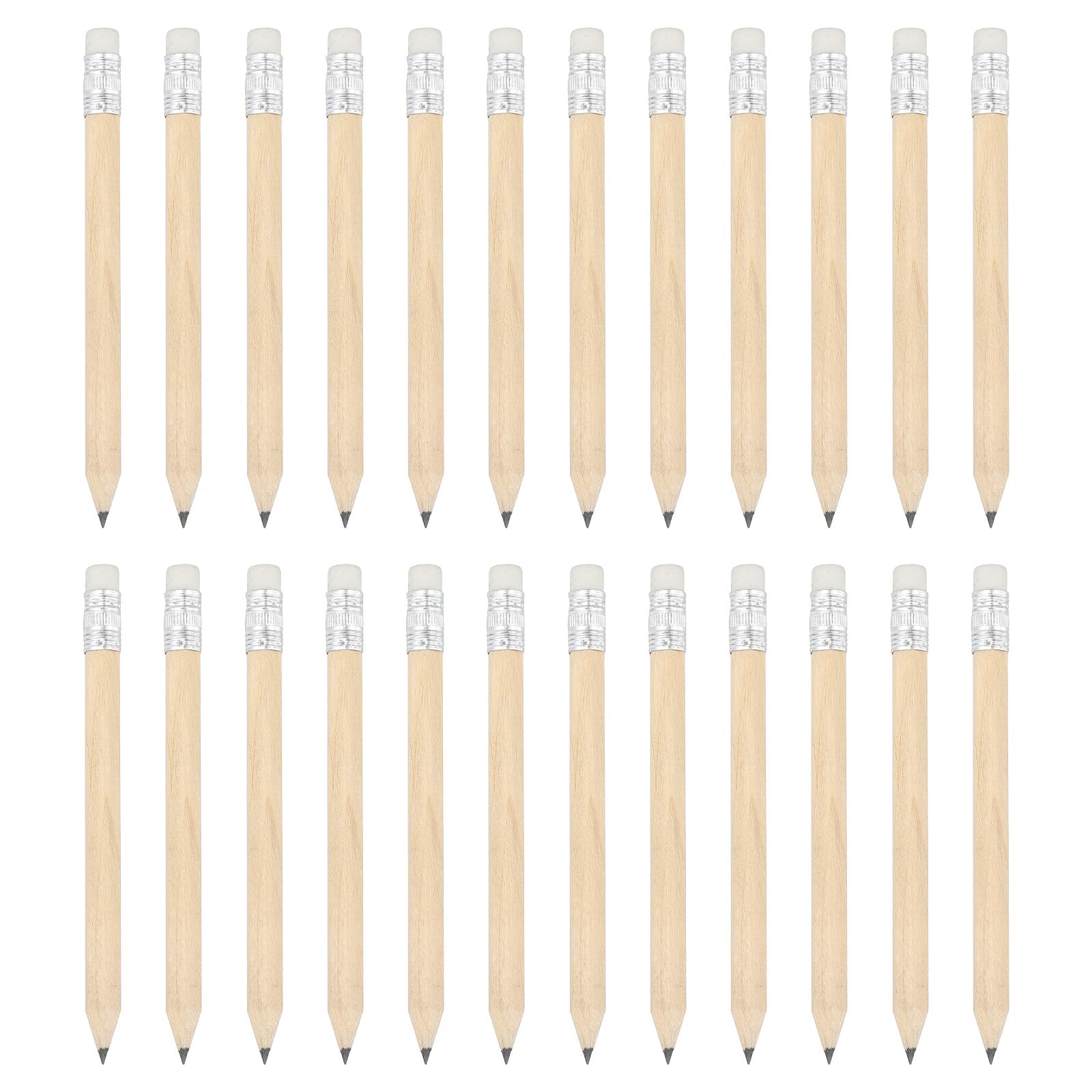 PATIKIL Half Golf Pencils Bulk, 24 Pack Pre-Sharpened Short Hexagon Wooden Pencils Mini HB Graphite Woodcase Pencil with White Eraser for Classroom Office Writing Supplies