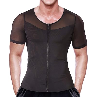 Mens Slimming Body Shaper Seamless Compression Shirt Tummy Control Slimmer Shapewear Gynecomastia Undershirt