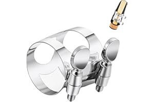 Clarinet Ligature,Clarinet Metal Clips,Silver Clarinet Mouthpiece Ligature,Pipe Headjoint Clips,With Adjustable Screw for Cla