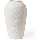 Kokrose Rustic Ceramic Table Vase, 11.8" Vintage Clay Tall Floor Ceramic Terracotta Vase for Table Centerpieces, Large Textured Farmhouse Decorative Vases for Home Decor