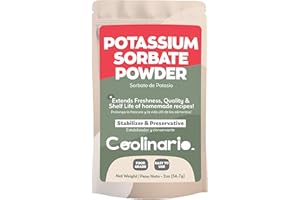 Coolinario Potassium Sorbate (2 Oz) Food Grade Preservative for Wine Stabilization, Homemade Jams, Baked Goods, Cheese Making & Dried Snacks | Extends Freshness & Shelf Life | Easy to Use