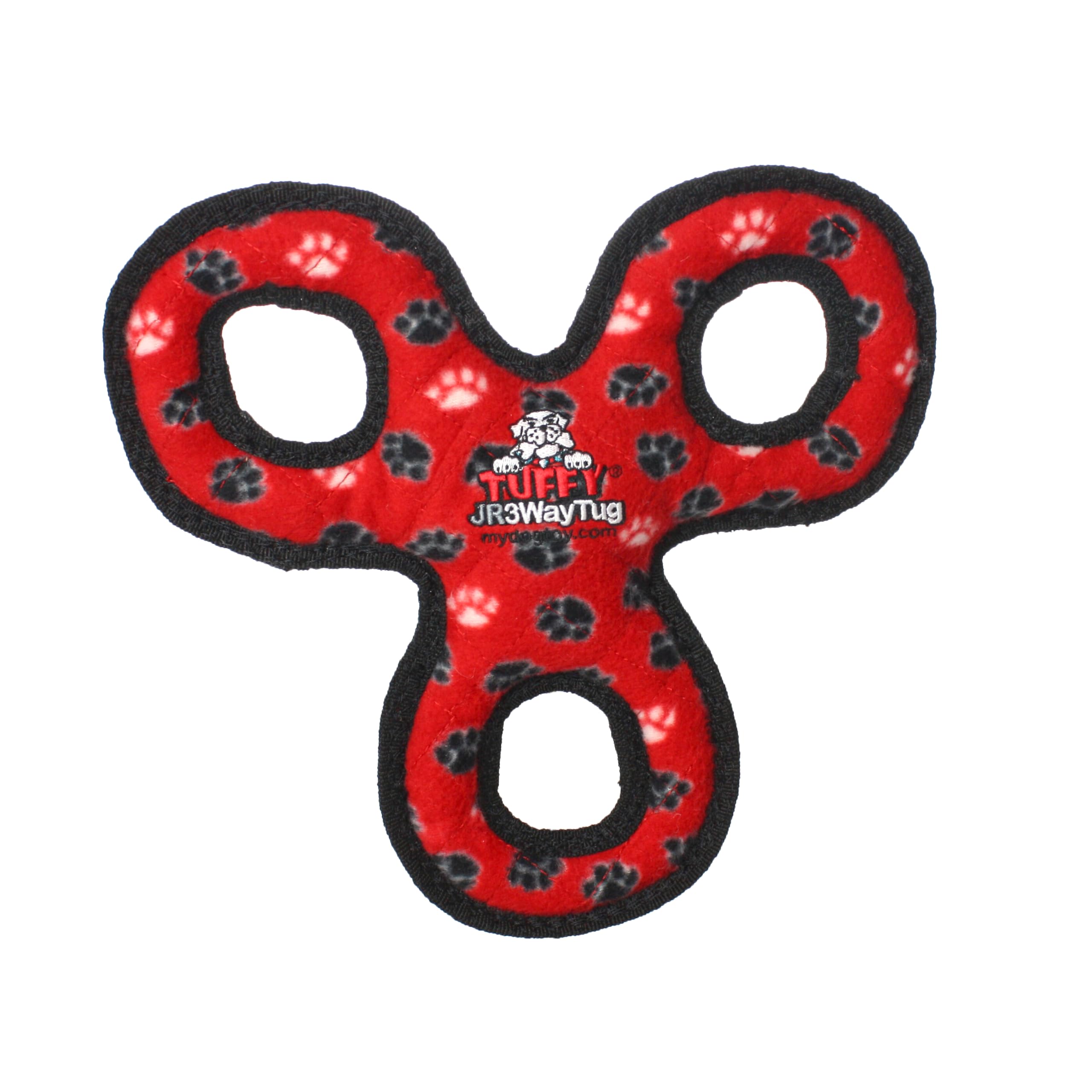 Tuffy Junior 3-way Tug Red Paw