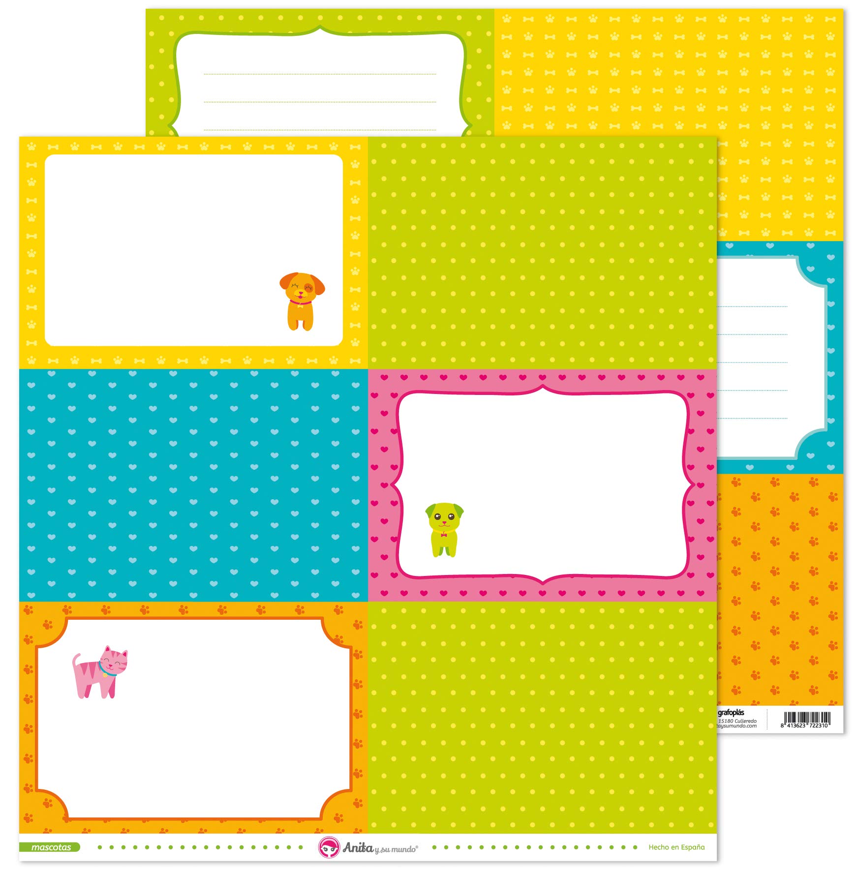 Anita and Su Mundo Collection Pets Scrapbooking Papers, Paper, Multicoloured, 30.5 x 30.5 cm