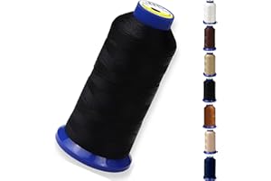 PESTOR Bonded Nylon Thread for Sewing-Heavy Duty Nylon Thread for Leather, Jeans and Weaving; Upholstery Thread Hair Thread; Outdoor Thread #69 T70 Size 210D/3 1400 Yards（Black）