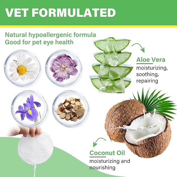 GJYC PET 3.2 INCH DOG EYE WIPES – TEAR STAIN REMOVER FOR DOGS, GENTLE FORMULA FOR CATS AND DOGS, QUICK CARE FOR BRIGHT FUR, THICK, SOFT AND SKIN-FRIENDLY, LARGE SIZE, 120PCS