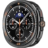 Amizee 3 in 1 Metal Case for Samsung Galaxy Watch 8 40mm with Screen Protector, Rugged Bumper Scratch Resistant Protection Cover for Galaxy Watch 8, Numeric-Black/Orange