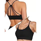 ZenWear Sports Bra with Six Back Straps Light Support Large Bust, Low Back Workout Strappy Racerback Padded Bras