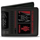 Star Wars Wallet, Bifold, Star Wars Darth Vader Icons and Quotes Charcoal Black Reds, Vegan Leather, Charcoal/Black, 4.0" x 3