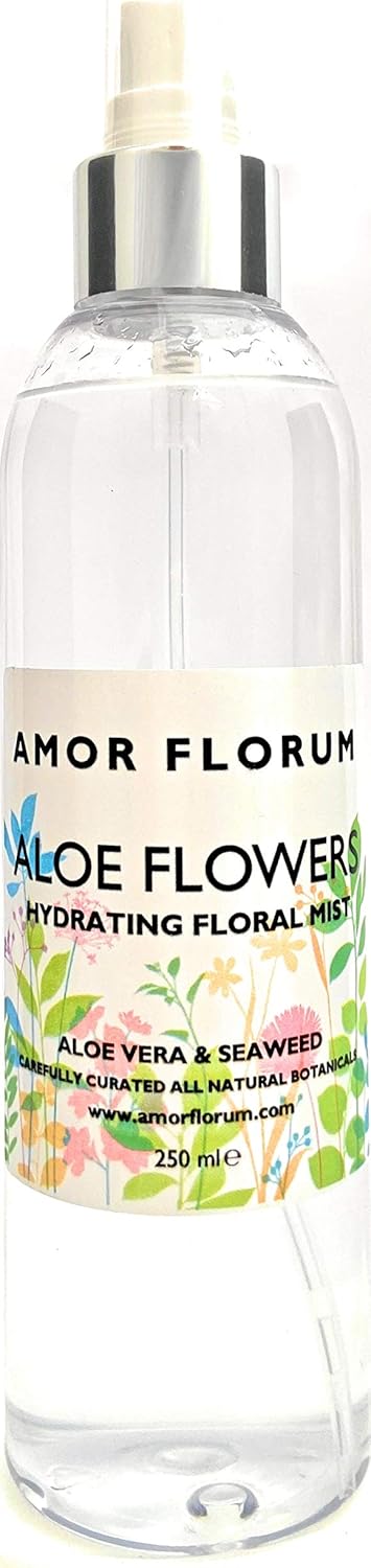 Amor Florum - Aloe Flowers - Hydrating Floral Mist - 99% Natural. Aromatic Cleanser, Toner, Primer, to Soothe, Scent and Refresh. 250ml