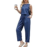 PJFPJF 2 Piece Sets For Women 2026 Summer Matching Wide Leg Crop Pants Outfits Travel Vacation Beach Lounge Sets