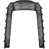 Women Long Sleeve Lace Shrug with Thumb Hole, Open Front Cut Out Bow Bolero Fishnet Shawl Arm Sleeves Cardigan