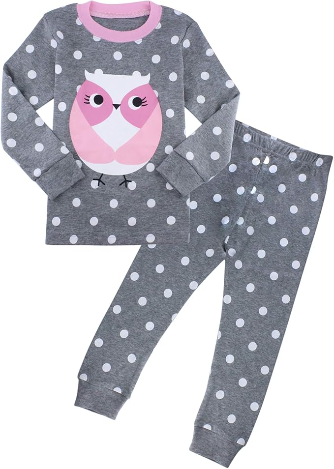 Owl Pajamas for Girls Kids Pjs Sets 100 Cotton Toddler Long Sleeve