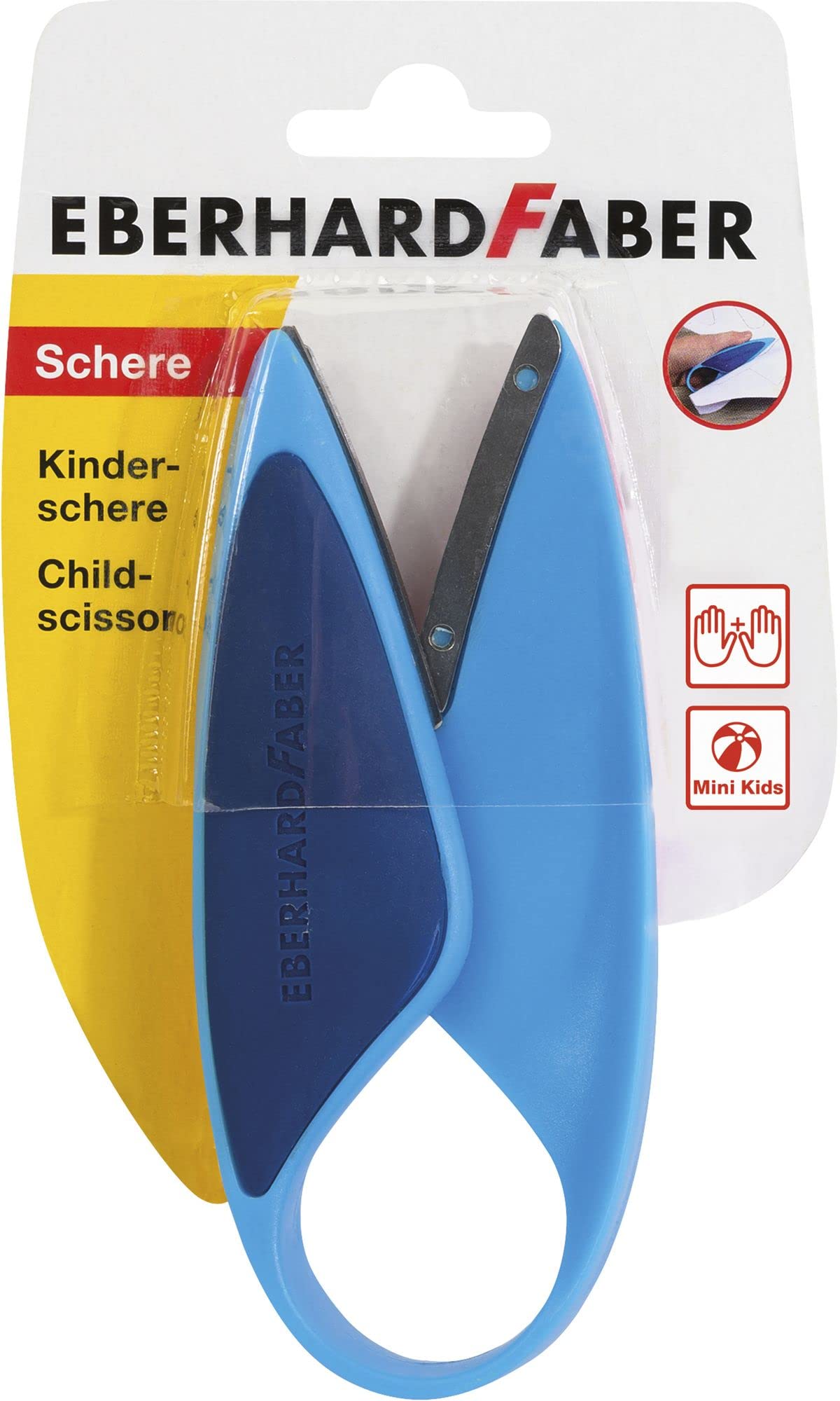 Eberhard Faber 579951 Children's Scissors for Left- and Right-Handed Users, Mini Kids, Scissors Blue