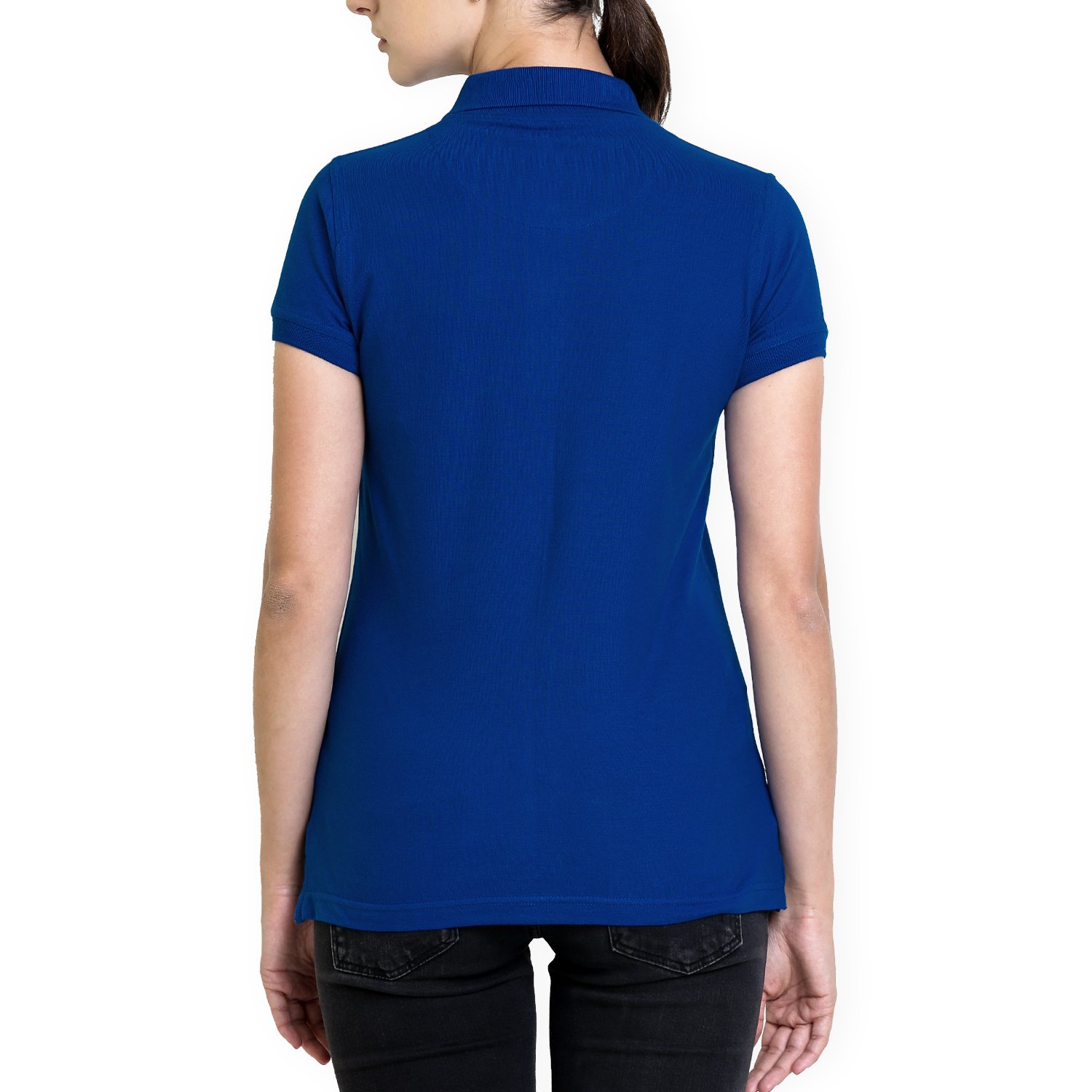 polo nation women's cotton polo t-shirt (royal blue)