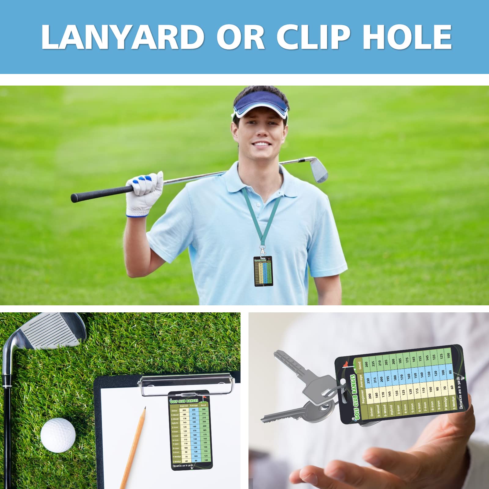Mua Golf Club Range Chart Card Golf Club Range Estimation Cheat Sheet
