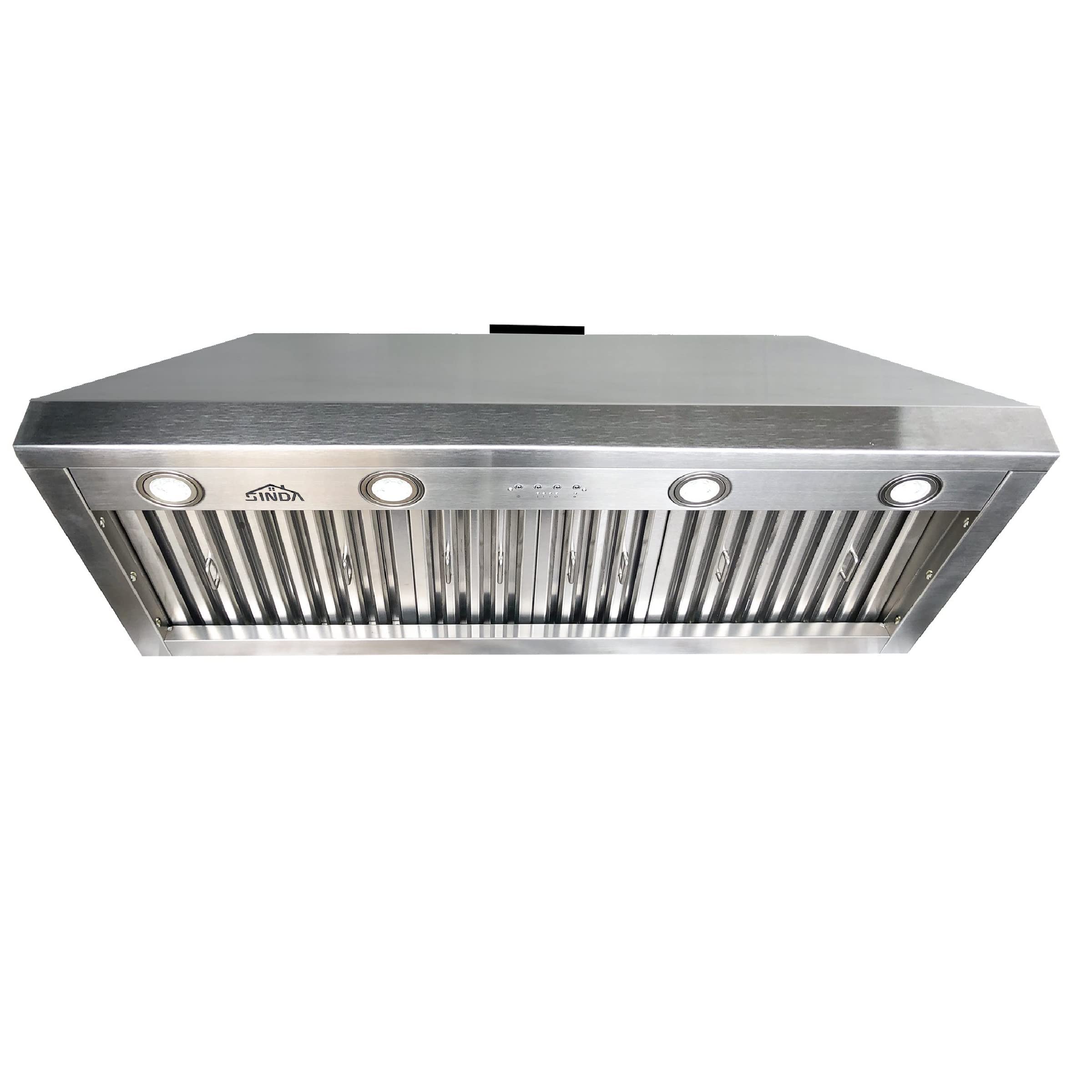 Photo 1 of SINDA 48 Inch Built-in Range Hood Insert Vent 1150 CFM with 4 Speed Exhaust Fan Kitchen Under Cabinet Vent Hood Adjustable LED Lights, Dishwasher-safe, Baffle Filters,Stainless Steel