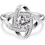 925 Argento Sterling Infinito Cuore Amore Solitario Trasparente - Foto 2