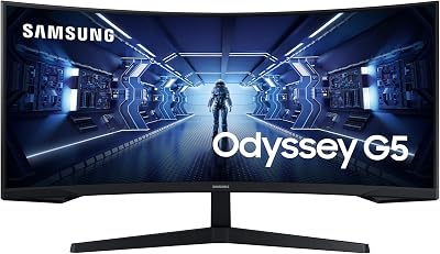 Gaming Monitor G5 C34G55TWWP, 34 Zoll, VA-Panel, UWQHD-Auflösung, AMD FreeSync Premium, Krümmung 1000R, Bildwiederholrate 165 Hz, Reaktionszeit 1 ms (MPRT), schwarz