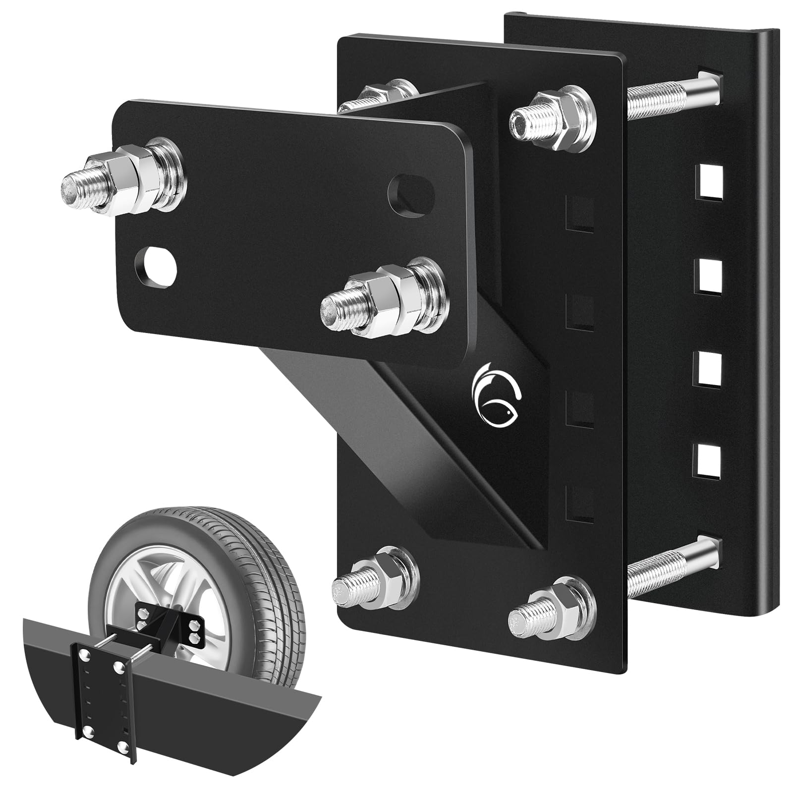 Photo 1 of GADFISH Spare Tire Carrier,Spare Tire Mount Boat Trailer Carrier Bracket,Heavy Duty Lock Holder,Fits 4 & 5 & 6 Lugs Trailer Wheels on 4", 4.5'', 4.75'', 5'' and 5.5'' Bolt Patterns,Holds up to 150 Lbs