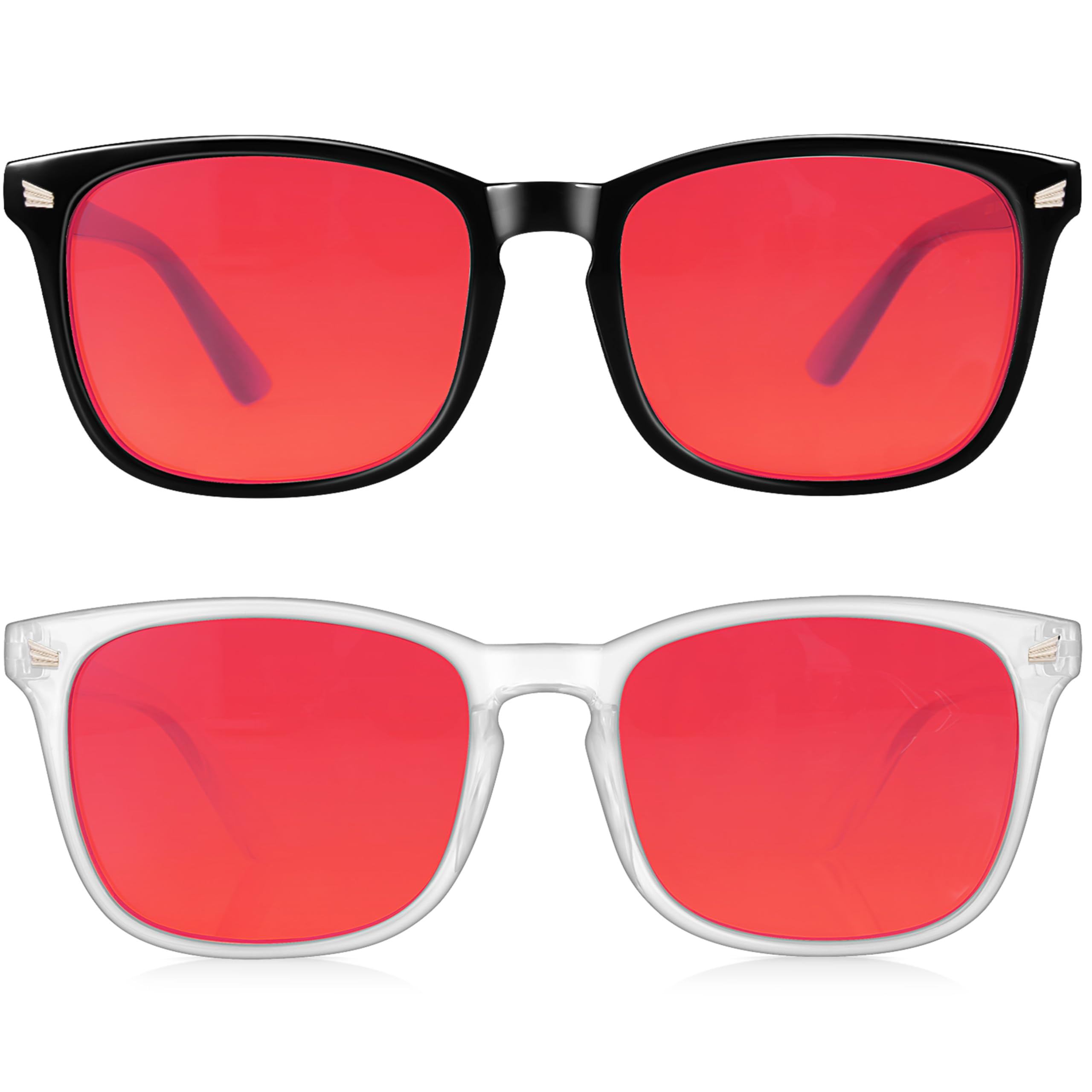 Photo 1 of Vbewo 2 Packs Professional Sleep Glasses with 99.9% Blue Light Blocking Dual AR Coatings Red Lens, Computer Gaming Glasses for Men Women, Anti Fatigue & Eye Strain