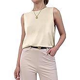 TOPYOGAS Womens Sweater Vest Knit Summer Crew Neck Lightweight Pullover Casual Tank Tops
