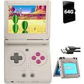 RG35XXSP Flip Portable Retro Handheld Game Console,RG 35XXSP 3.5 Inch IPS Screen Linux System with 64G TF Card Pre-Installed 5532 Games,Clamshell Games Supports 5G WiFi Bluetooth HDMI xxsp