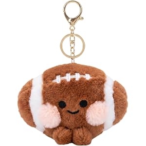 Famjoyart Soft Sports Keychain Plush Football Soccer Baseball Golf Tennis Bag Charm Fuzzy Cute Valentines Birthday Gift