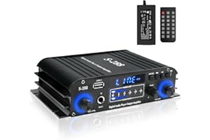 JIAATGA 4 Channel Stereo Receivers Audio Home Amplifier Bluetooth 5.0, RMS 50Wx4 Max 1200W HiFi Power Amplifier, USB/SD/FM, Class D Home Audio Receiver for Home Theate