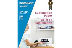 Sawgrass TruePix Sublimation Paper - 8.5 x 11 Inches, 100 Sheets, Heat Transfer Paper for SG500 & SG1000 Sublimation Printers - Works on Hard & Soft Substrates - Vivid Colors
