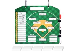 GDBadais Magnetic Baseball Lineup Board for Baseball Training, Erases Easily Softball Coaching Board, Premium Magnetic Dugout Board with 30 Lineup Cards and 2 Marker Pen