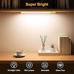 Gritin 10.2inch Under Cabinet Lighting Rechargeable