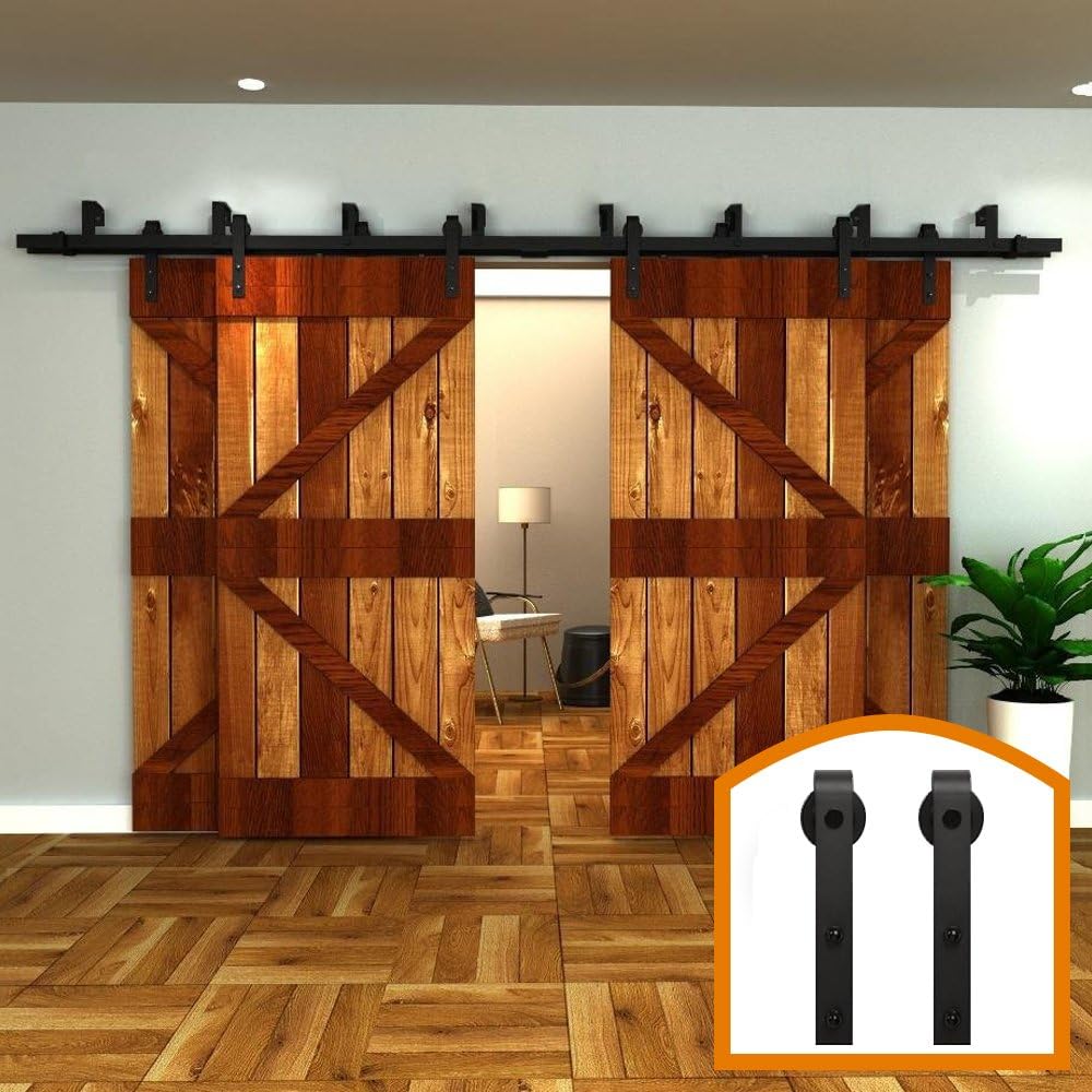 Amazon Com Zekoo 9 Ft 4 Doors Bypass Sliding Interior Barn Door