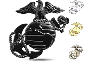 VOZEKROD U.S.Marine Corps Car Emblem – 3D Eagle Globe Anchor Metal Decal, 3.3"x3.1" Weatherproof Military Sticker, Universal Fit for Cars, Trucks, Gifts for Veterans & Supporters (Black)