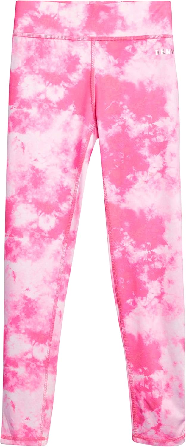 DKNY Girls Active Leggings - Spandex Athletic High Waisted Stretch Workout Yoga Pants (2 Pack): Clothing