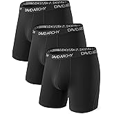 DAVID ARCHY Mens Performance Boxer Briefs 3 Pack, 3D Support Pouch & No Ride-Up Design Moisture-Wicking Sport Underwear