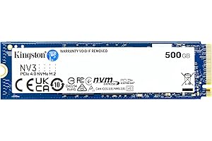 Kingston NV3 500GB M.2 2280 NVMe SSD | PCIe 4.0 Gen 4x4 | Up to 5000 MB/s | SNV3S/500G