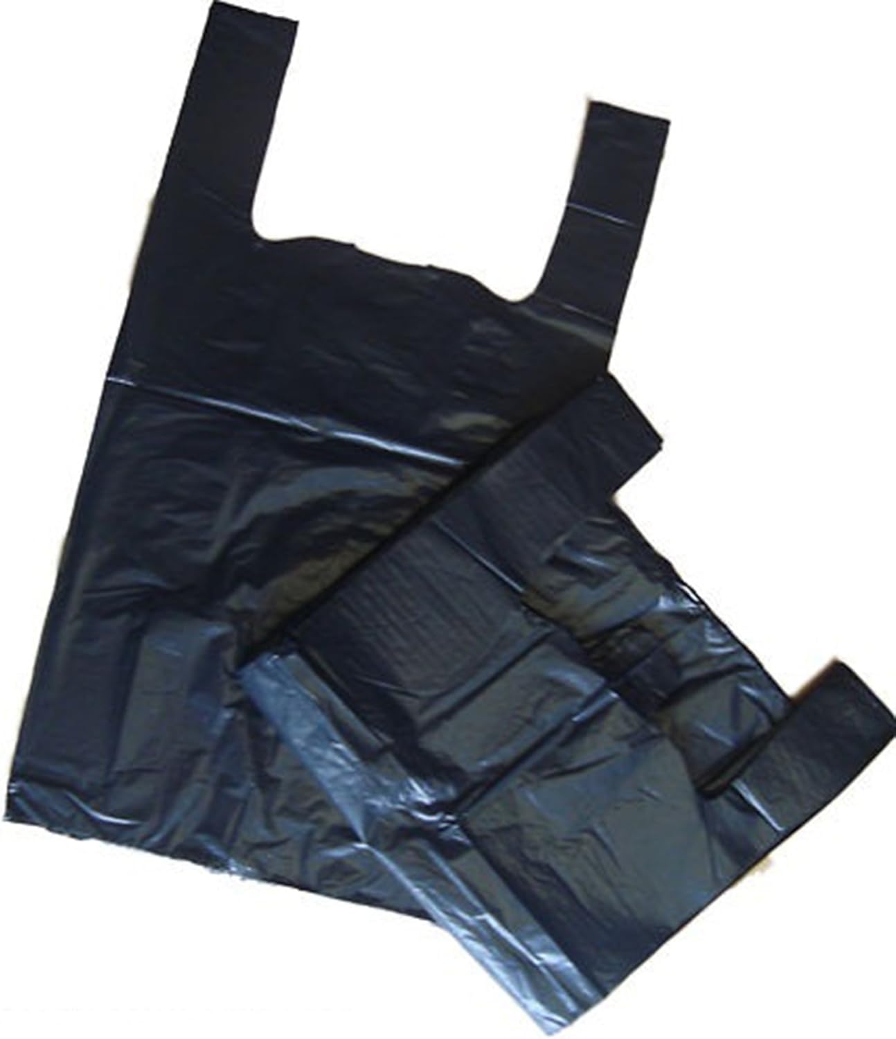 2000 STRONG BLACK VEST STYLE CARRIER BAGS LARGE SIZE 11'' x