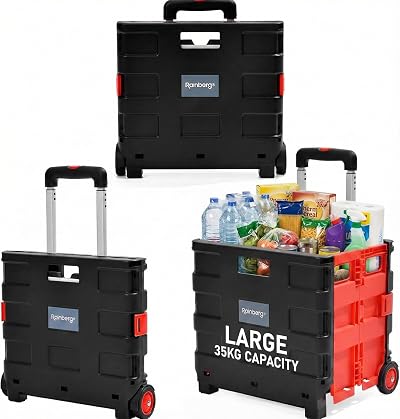Rainberg Heavy Duty Folding Trolley Box Cart 35kg Large Fold Flat