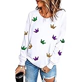 SELINK Womens Sequin Sweatshirt Oversized Crewneck Long Sleeve Casual Pullover Tops