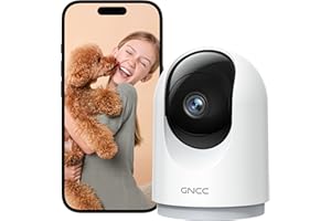 GNCC Indoor Security Camera, 2K Cameras for Home Security with Motion Detection, Baby/Pet Camera with Phone App, Night Vision, 2-Way Audio, TF/Cloud Storage, Works with Alexa & Google Home, 2.4G WiFi