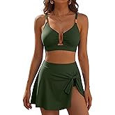 ANRABESS Womens Bikini Sets Two Piece Swim Skirt High Waisted Swimsuits Tummy Control U-Wire Bathing Suit 2026 Beach Swimwear