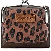 Montana West Wrangler Women's Wallet Leopard Print Wallets RFID-blocking Small Bifold Credit Card Holder with Kiss Clasp WG366-W116CF