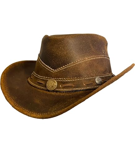 Stetson Roxbury Shapeable Leather Cowboy Western Hat, Black, Small