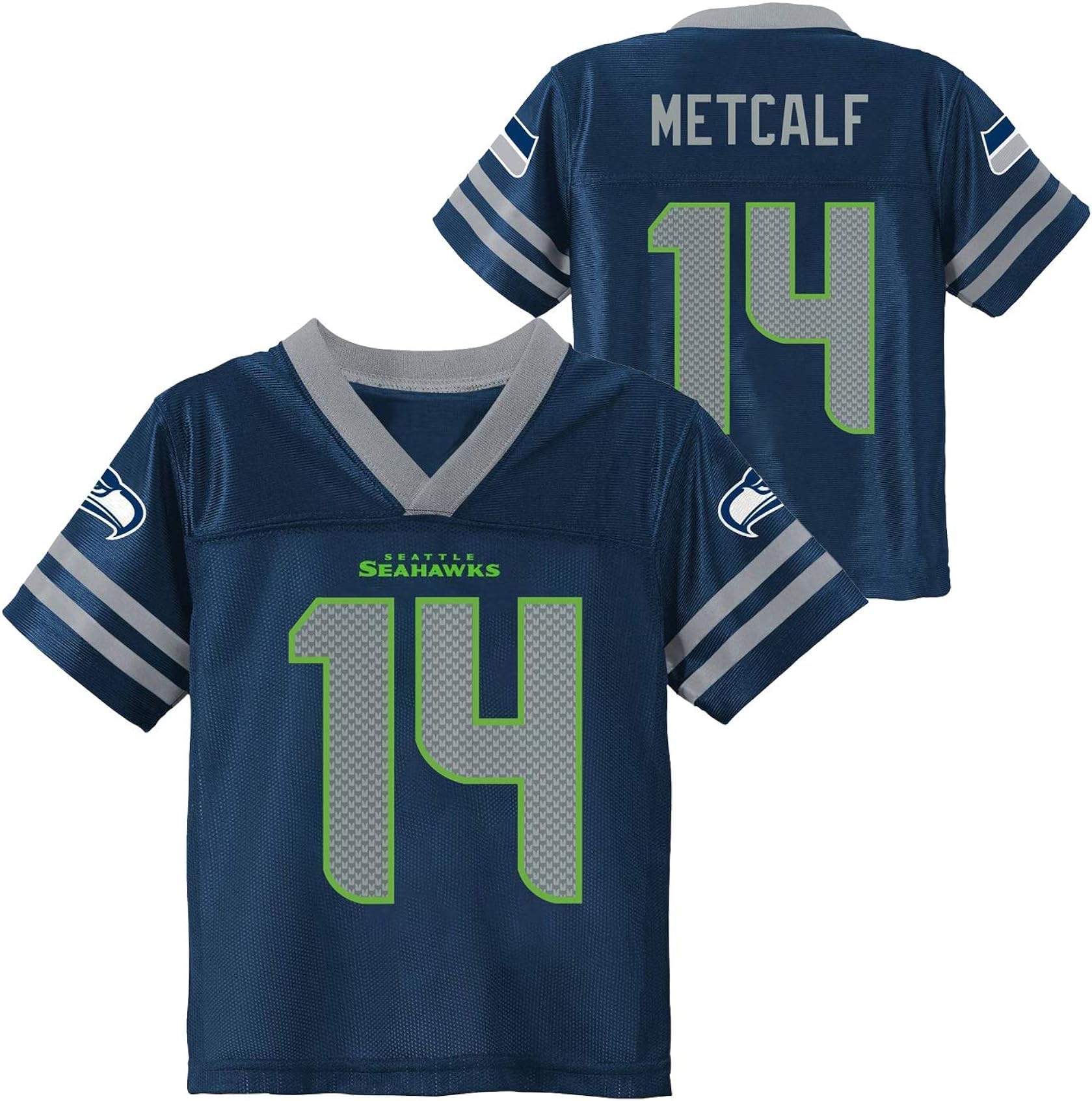 NFL Infants Toddler Team Color Name and Number Home Player Jersey (DK Metcalfs Seattle Seahawks Navy Home, 2T) Image